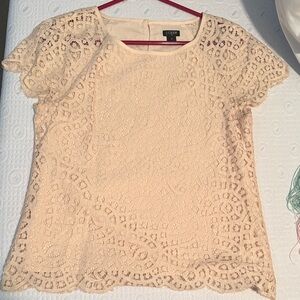 J. Crew Women's Beige Lace Blouse